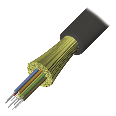 Cable de Fibra Óptica de 4 Hilos, Interior/Exterior, Tight Buffer, No Conductiva (Dieléctrica), Plenum, Monomodo OS2, 1 Metro (3.28 Pies)