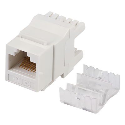 Módulo Jack Keystone Cat5e con Terminación en Ángulo 180 - Color Blanco