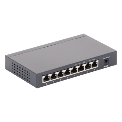 Switch Gigabit PoE+ no administrable de 8 puertos 10/100/1000 Mbps, solo 4 puertos PoE, para escritorio - Imagen 5