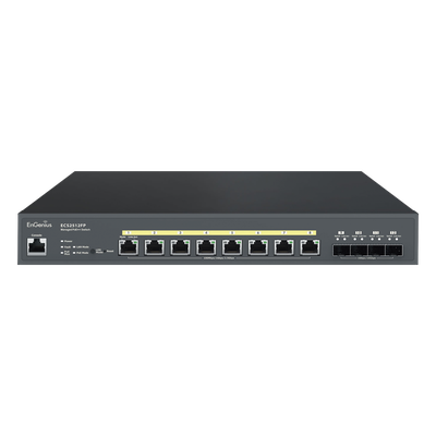 Switch PoE ++ Administrable en Nube Capa 2  de 8 puertos PoE  de 2.5 Gbps, Hasta 240 W, 4 puertos de SFP 