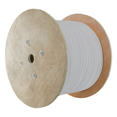 Bobina de Cable Blindado F/UTP de 4 Pares, Z-MAX, Cat6A, Soporte de Aplicaciones 10GBase-T, CM, Color Blanco, 305 Metros (1000 Pies)