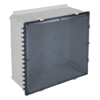 Caja De Policarbonato Con Puerta Tintada, 24Hx24Wx10D Pulgadas (609.6 x 609.6 x 254 mm), IP66, Uso Interior Exterior, Listado UL/cUL
