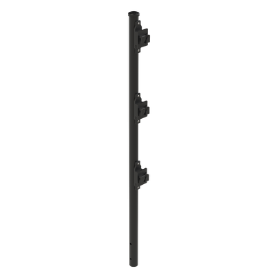 Poste de Paso Negro de 0.75m para Cerca Electrificada. Tubo Galvanizado cal. 18 de 1"Diam. con Tapón y 3 Aisladores Instalados.