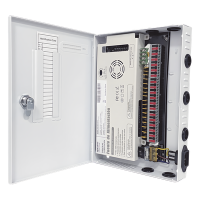 Fuente / 11-15 V / 18 canales / 20 A / Alta tecnología en seguridad / Doble ventilador / Hasta 1.8 Amperes por Salida / Filtro de ruido por canal / Diseño de alta gama.