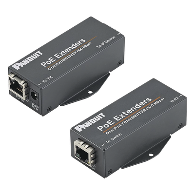 Kit de Extensor PoE/PoE+, Hasta 610 Metros (2000 ft) con Cable Cat5e o Cat6, 10/100Mbps, Incluye Transmisor, Receptor y Fuente de Alimentación 