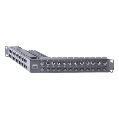 Patch Panel / 48 Puertos / Blindado / Modular / Angulado / 1UR / Alta Densidad - Imagen 4