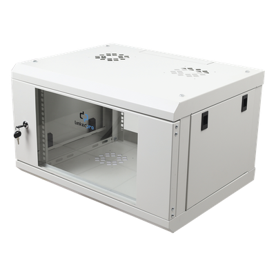Gabinete de Pared de 6U con Puerta de Cristal Templado, 455 mm de Profundidad Total, Rack de 19'', Acero Reforzado Color Blanco - Imagen 4