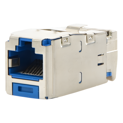 Conector Jack RJ45 Blindado, Estilo TG, Mini-Com, Categoría 6A, de 8 Posiciones y 8 Cables, Color Azul - Imagen 3