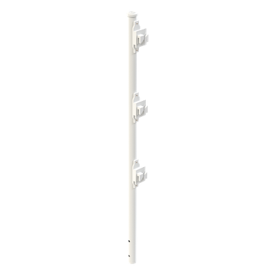 Poste de Paso Blanco de 0.75m para Cerca Electrificada. Tubo Galvanizado cal. 18 de 1"Diam. con Tapón y 3 Aisladores Instalados.