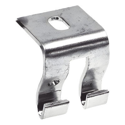 Grapa de Suspensión para Charola Tipo Malla / Acero al Carbón Calibre 12 (2.7 mm) / Anchos 50 mm a 300 mm (2 in a 11.8 in) / Múltiples Acabados: EZ, BM, GAC, EP, I304L, I316L / Certificación NOM-001-SEDE-2012, CFE 57100 / Norma