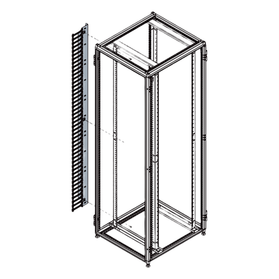 Organizador Vertical de Cables para Rack 45 UR (79 in) / Acero Negro RAL 9005 / Sección 95x208 mm (3.7x8.2 in) / Capacidad 726 Cables / Dedos cada 1.75 pulg / ProLine S1 HOFFMAN - Imagen 3