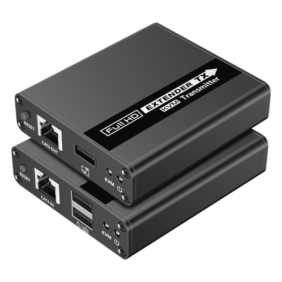 Kit extensor KVM (HDMI y USB) | 40m a 4k@30Hz  | 70m a 1080P@60Hz | Cat 6, 6a y 7 | CERO LATENCIA | HDR | Salida Loop | Salida de audio de 3.5mm |