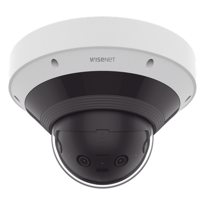 Cámara Panorámica Multisensor 8 MP / Visión hasta 209° / Análisis con inteligencia artificial / Detección Persona-Vehículo / WiseNR II y WiseStream III / WDR 120dB / IR 20 mts / IP66 / IK10 / NEMA 4X