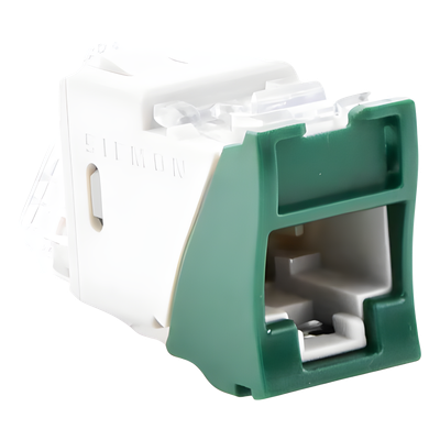 Jack Ultramax Cat6, UTP, Montaje Híbrido en Placa de Pared (Plano y Angulado), Color Verde, Punch Down - Imagen 3