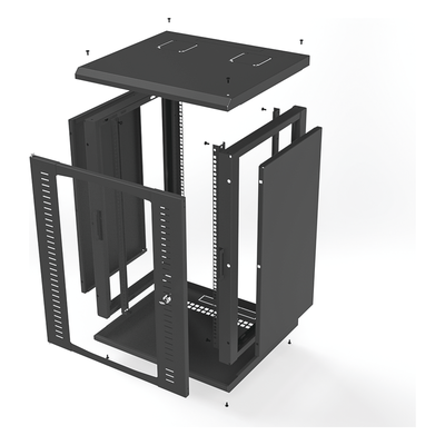 Gabinete para Montaje en Pared, Puerta de Cristal Templado, Cuerpo Fijo con Rack 19" de 16 Unidades - Imagen 8