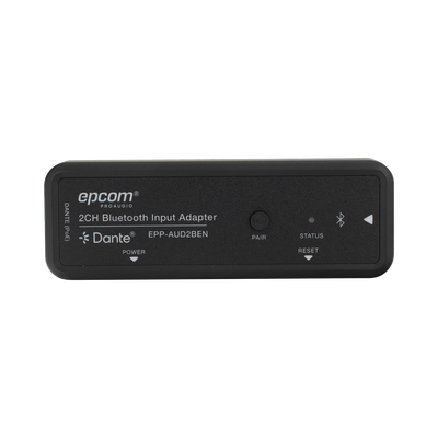 Extensor de Audio Dante® 2CH Bluetooth Input Adapter | Entrada Bluetooth 2 Canales | Salida Dante® Digital | Latencia Configurable 1-5 ms | Compatible HDMI 1.4 | HDCP 1.4 | PoE IEEE802.3af | Distancia de Transmisión 100 m