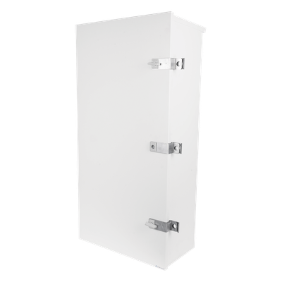 Gabinete para instalación de 3 Baterías PL110D12, Fabricado en Lámina Galvanizada, Accesorios para piso o poste (No incluidos)