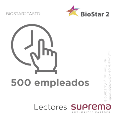 Software de Administración de Tiempo y Asistencia para 500 empleados,   para Lectores SUPREMA
