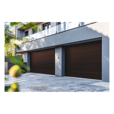 Sección para puerta de Garage / Lisa / Imitacion Madera / BLACK WALNUT/ Para GARAGE108B / Estilo Americana.