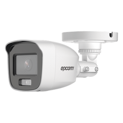 [Dual Light + ColorVu] Bala TURBOHD 3K / 20 mts IR + 20 mts luz blanca / Lente 2.8 (105° de Visión) / Exterior IP66 / Audio por Coaxitron / TVI-AHD-CVI-CVBS / Metal / Smart-Hybrid light