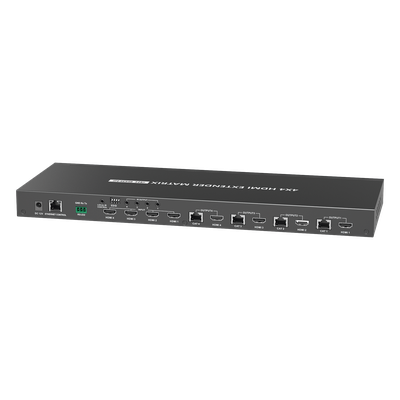 MATRICIAL Y EXTENSOR DE VIDEO HDMI 4 x 4 / 4 Entradas HDMI / 4 Salidas HDMI Loop / 4 Salidas RJ45 para Extender la señal 70 metros por salida /4K / Conmutación por RS232, Control Remoto o Ethernet. - Imagen 4