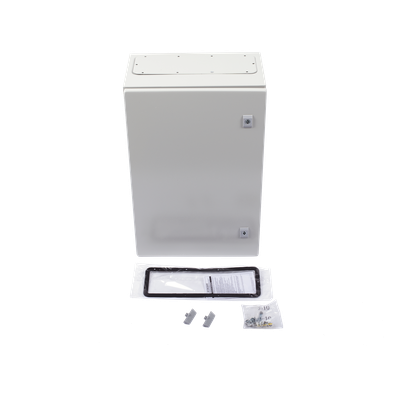 Gabinete de Acero IP66 Uso en Intemperie (400 x 600 x 250 mm) con Placa Trasera Interior Metálica y Compuerta Inferior Atornillable (Incluye Chapa y Llave T). - Imagen 7
