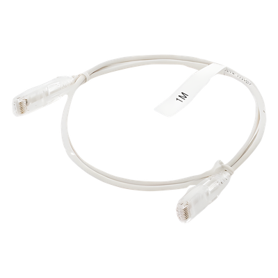 Cable de Parcheo Slim UTP Cat6 - 1 Metro (3.28 Pies), Blanco, Diámetro Reducido (28 AWG) - Imagen 4