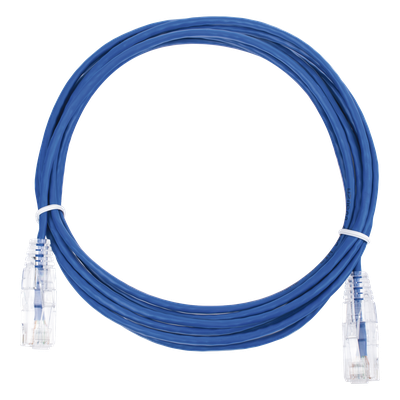 Cable de Parcheo Slim UTP Cat6 - 3 Metros (9.84 Pies) Azul Diámetro Reducido (28 AWG)