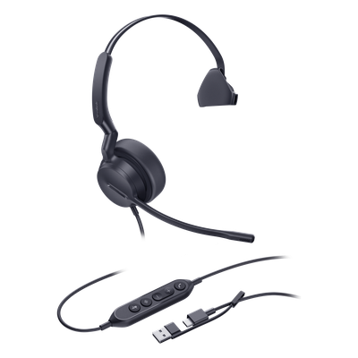 Yealink UH44 Mono, versión Microsoft Teams, cancelación de ruido USB-C/A con indicador de ocupado