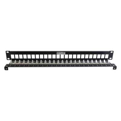 Patch Panel TERA-MAX Blindado de 24 Puertos, Modular (Vacío), Plano, Color Negro, 1UR - Imagen 4