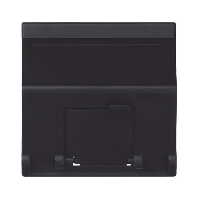 Placa Voz y Datos / Inclinada 45° / Guardapolvo IP20 / Keystone RJ45 / 45x45 mm / 1.77x1.77 in / Negro
