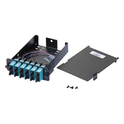 Placa Acopladora de Fibra Óptica FAP, Con 12 Pigtails y 6 Conectores SC Duplex (12 Fibras), Para Fibra Multimodo OM3/OM4, Color Aqua - Imagen 5