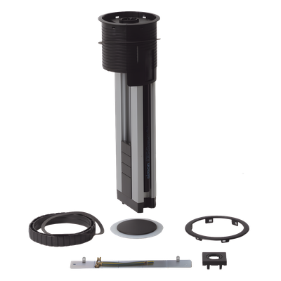 Teleblock Simon K45 para Voz, Datos, Multimedia o Contactos Eléctricos / Capacidad para 5 Módulos K45 / Apertura Automática con Tapa Abatible / Instalación en Mobiliario de Oficina o Comercial / (KTLE205CY) - Imagen 3