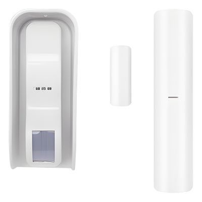 Sensor de Movimiento Tipo Cortina / 100 % Exterior / Alimentado por baterías / Doble tecnología MW & PIR / Compatible con AXPRO / Incluye DS-PDMC-EG2-WB