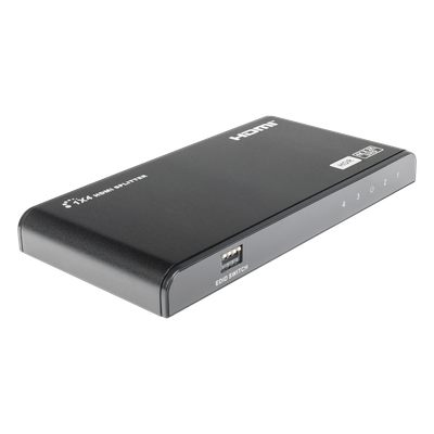 Divisor (Splitter) HDMI 4K de 1 Entrada a 4 Salidas (Simultaneas) / Soporta 4K×2K  / Ajuste de resoluciones EDID / HDR / HDMI 2.0 /  HDCP 2.2  / Permite mezclar pantallas en 4K y 1080P