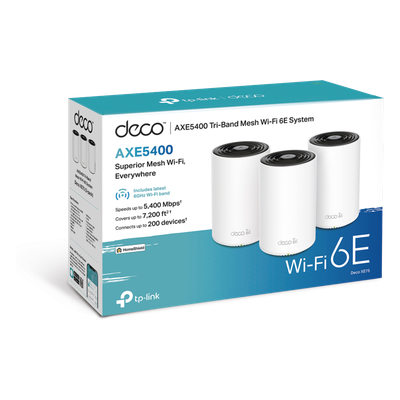Kit 3 Routers Inalámbricos MESH Interior para Hogar / Doble Banda Wi-Fi 6E AX5400 Mbps / 3 Puerto Gigabit WAN/LAN / 4 Antenas Internas / Administración Mediante la App Deco (iOS, Android) / Protección HomeShield - Imagen 4