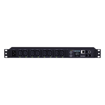 PDU Switchable y Monitoreable por Toma, para Distribución de Energía, Entrada 200-240 Vca NEMA L6-20P, Con 8 Salidas C13, Horizontal 19in, 2UR