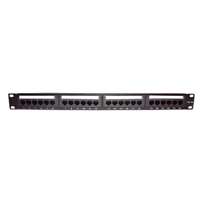 Panel de Parcheo de Impacto (110) UTP de 24 Puertos Cat5e, 19 Pulgadas con Barra para Organizar Cable