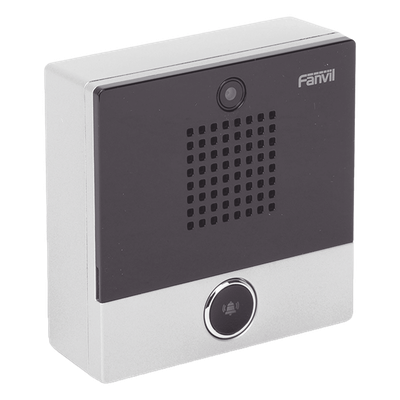 Mini video Intercomunicador para hotelería y hospitales, con diseño elegante, PoE, cámara 1Mpx, 1 botón, 1 relevador integrado de salida y entrada.
