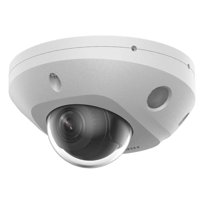 [Dual Light + 2 Micrófonos Integrados] Mini Domo IP 4 Megapixel / Lente 2.8 mm / 30 mts Luz Blanca + 30 mts IR / ACUSENSE / Exterior IP67 / IK08 /  WDR 120 dB / PoE / ONVIF / MicroSD / ACUSEEK