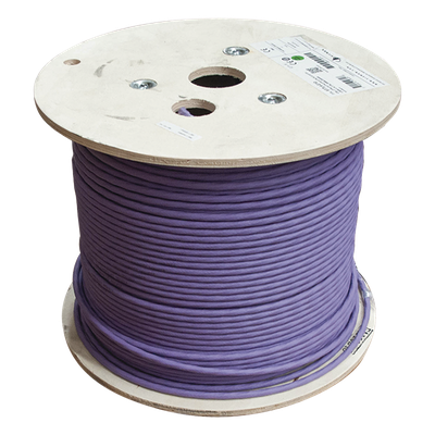 Bobina de Cable Blindado S/FTP de 4 Pares, Cat7A, Inmune a Ruido e Interferencias, LS0H (Bajo Humo, Cero Halógenos), Color Violeta, 305 Metros (1000 Pies) - Imagen 4