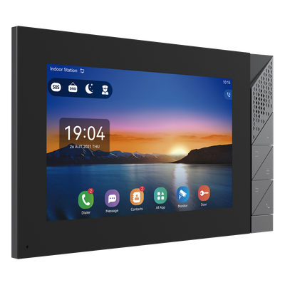 Monitor IP/SIP para interior con Android, Wi-Fi, Bluetooth, pantalla táctil de 7", audio de 2 vías, PoE, 8 interfaces de entrada de alarma. - Imagen 4