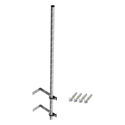 Mástil de 3 m de 1-1/4" diámetro ced. 30 con Herrajes para Sujeción a Pared. 