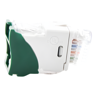 Jack Ultramax Cat6, UTP, Montaje Híbrido en Placa de Pared (Plano y Angulado), Color Verde, Punch Down - Imagen 6