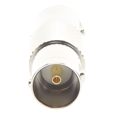 Adaptador Tipo Barril para 75 Ohm, de Conector BNC Hembra a BNC Hembra, Níquel/ Oro/ Teflón.