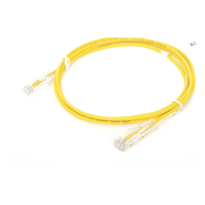 Cable de Parcheo Slim UTP Cat6 - 2 Metros (6.56 Pies) Amarillo Diámetro Reducido (28 AWG) - Imagen 5