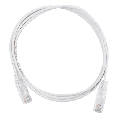 Cable de Parcheo Slim UTP Cat6 - 1.5 Metros (4.92 Pies) Blanco Diámetro Reducido (28 AWG)