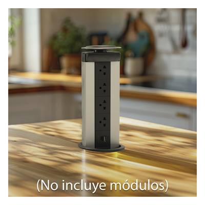 Teleblock Simon K45 para Voz, Datos, Multimedia o Contactos Eléctricos / Capacidad para 5 Módulos K45 / Apertura Automática con Tapa Abatible / Instalación en Mobiliario de Oficina o Comercial / (KTLE205CY) - Imagen 4