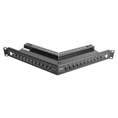Patch Panel TERA-MAX de 24 Puertos, Modular, Angulado, Color Negro, 1UR - Imagen 3
