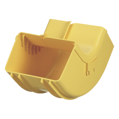 Bajada Vertical Interior de 90º con Tapa, Para uso con Canaletas 6X4 FiberRunner™, Color Amarillo - Imagen 3